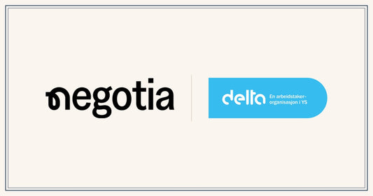 Logoene til Negotia og Delta side ved side